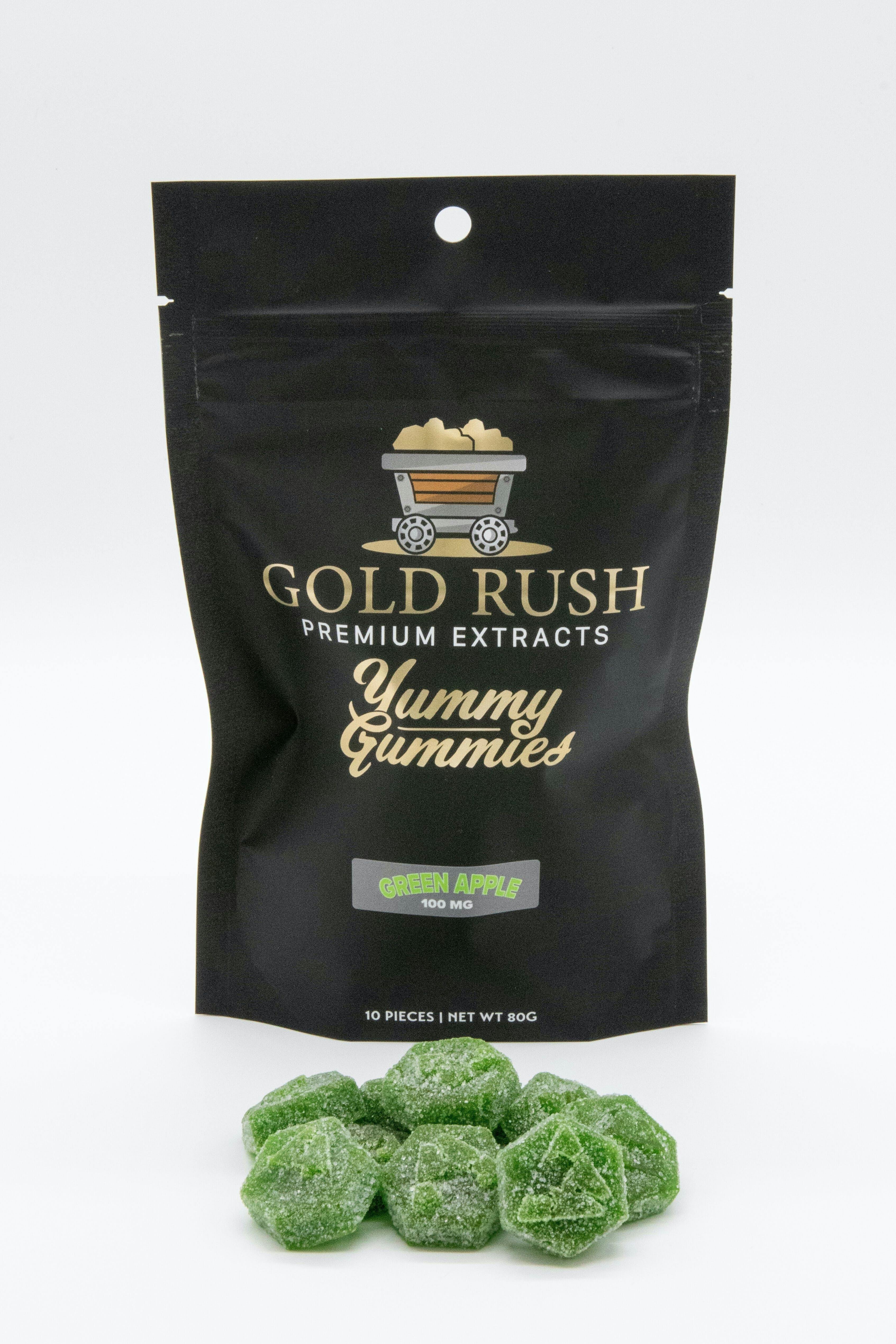 Gold Rush Premium Extracts - Mississippi - Gold Rush Green Apple Yummy Gummies 100mg-10pk - 1