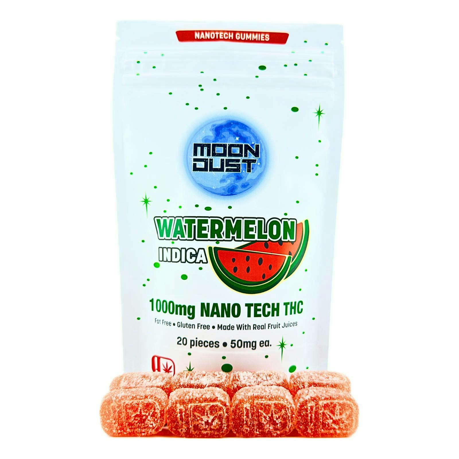 MOON DUST - Moon Dust | Watermelon Nano Gummies | 1000mg | 20ct | 50mg/ea - 1