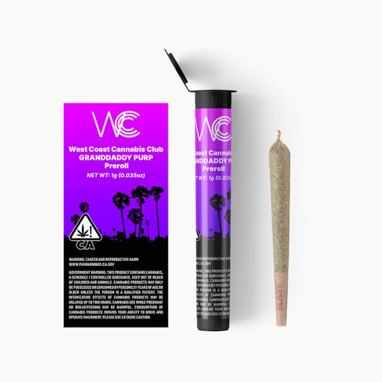 West Coast Cannabis Club - WCC | Granddaddy Purp Preroll - 1