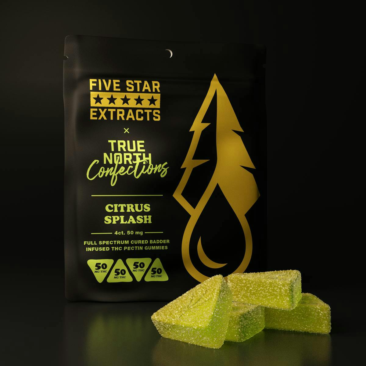 True North Collective MI - True North x Five Star | Citrus Splash Gummies | 200mg | 4ct | 50mg/ea - 1