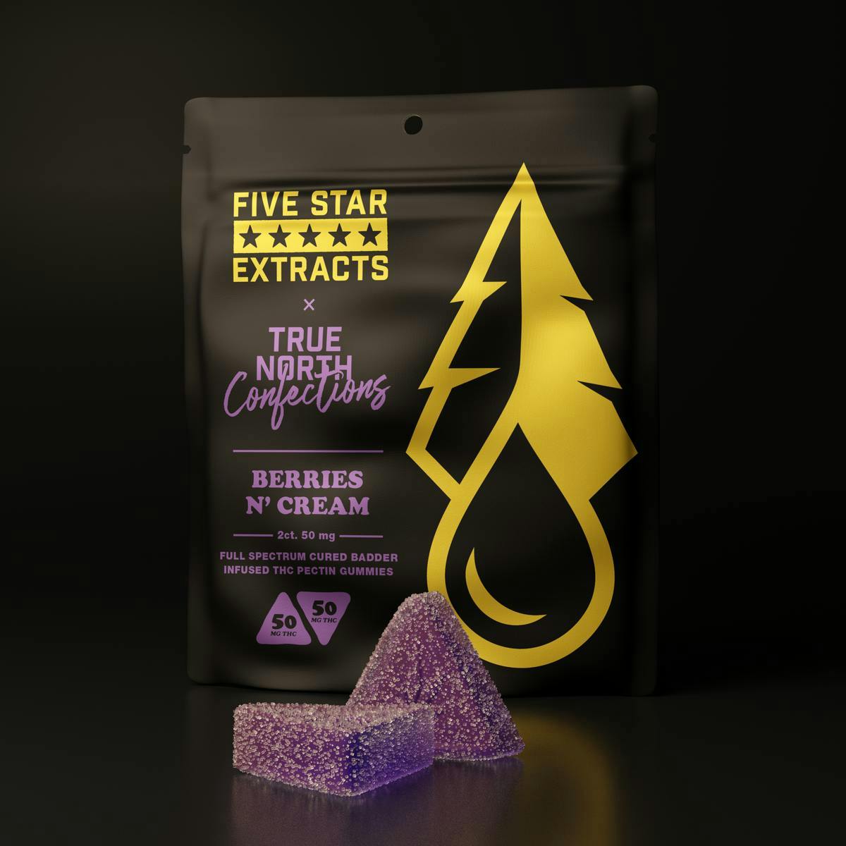 True North Collective MI - True North x Five Star | Berries N Cream Gummies | 100mg | 2ct | 50mg/ea - 1