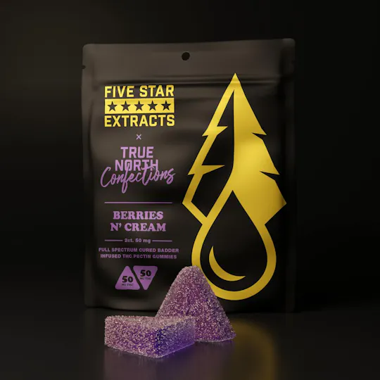 True North Collective MI - True North x Five Star | Berries N Cream Gummies | 100mg | 2ct | 50mg/ea - 1