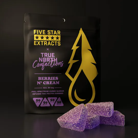 True North Collective MI - True North x Five Star | Berries N Cream Gummies | 200mg | 4ct | 50mg/ea - 1