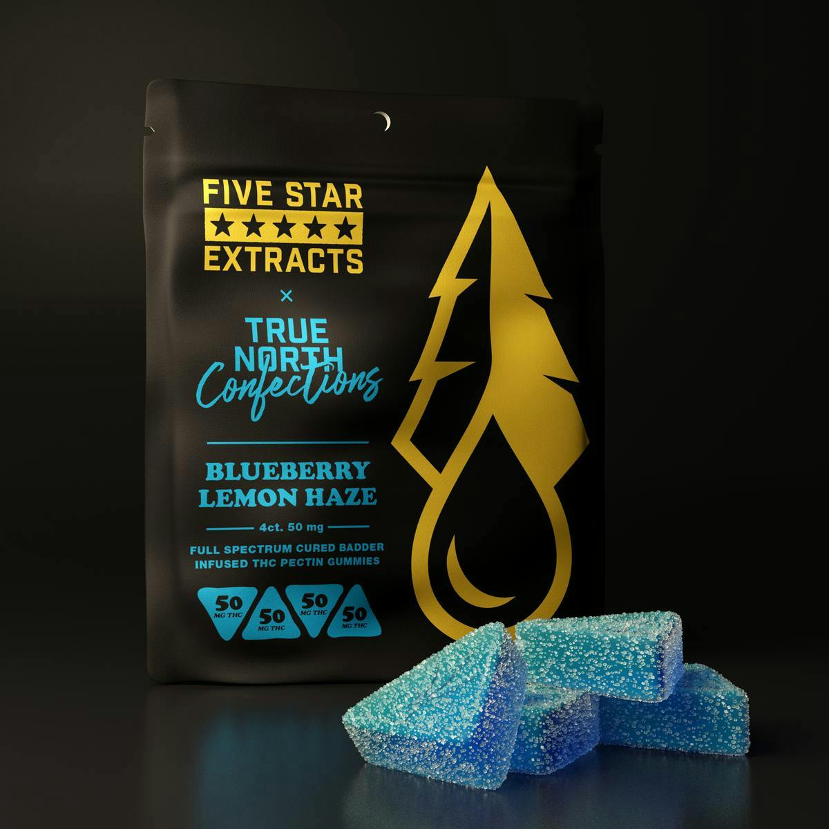True North Collective MI - True North x FSE | Blueberry Lemon Haze Gummies | 200mg | 4ct | 50mg/ea - 1