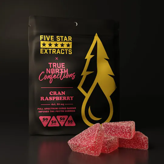 True North Collective MI - True North x Five Star | Cran Raspberry Gummies | 200mg | 4ct | 50mg/ea - 1