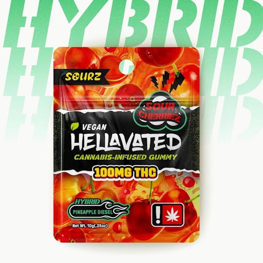 Hellavated - Sour Cherriez (1pc) Sour Gummiez 100mg - 1