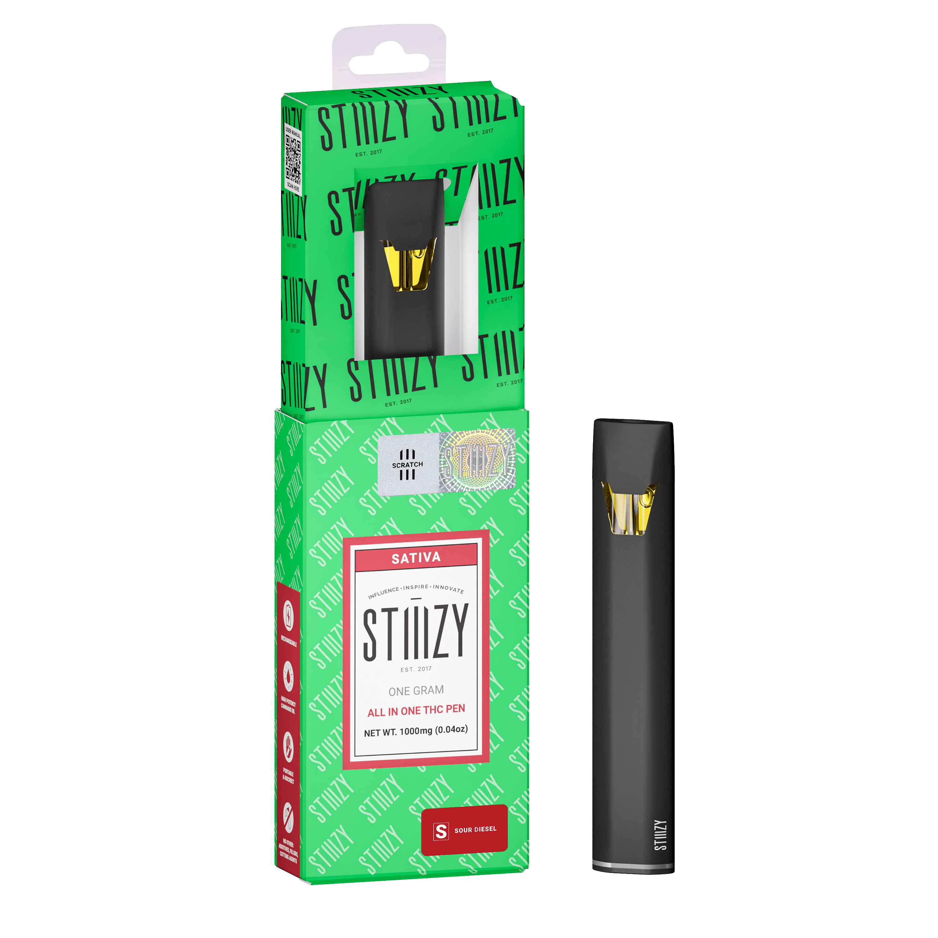 STIIIZY - SOUR DIESEL - ALL-IN-ONE 1G THC PEN - IL - 1