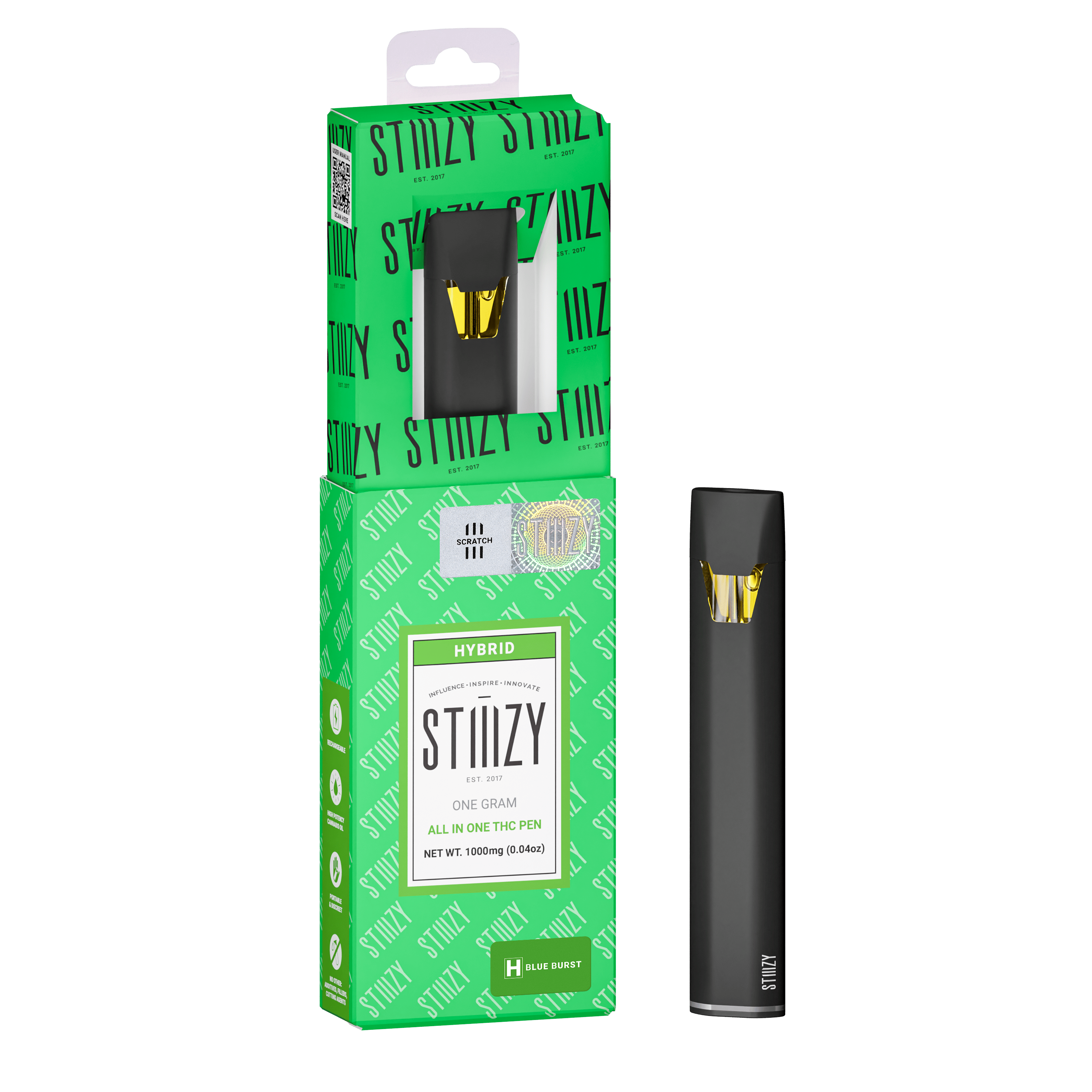STIIIZY - BLUE BURST - ALL-IN-ONE 1G THC PEN - IL - 1