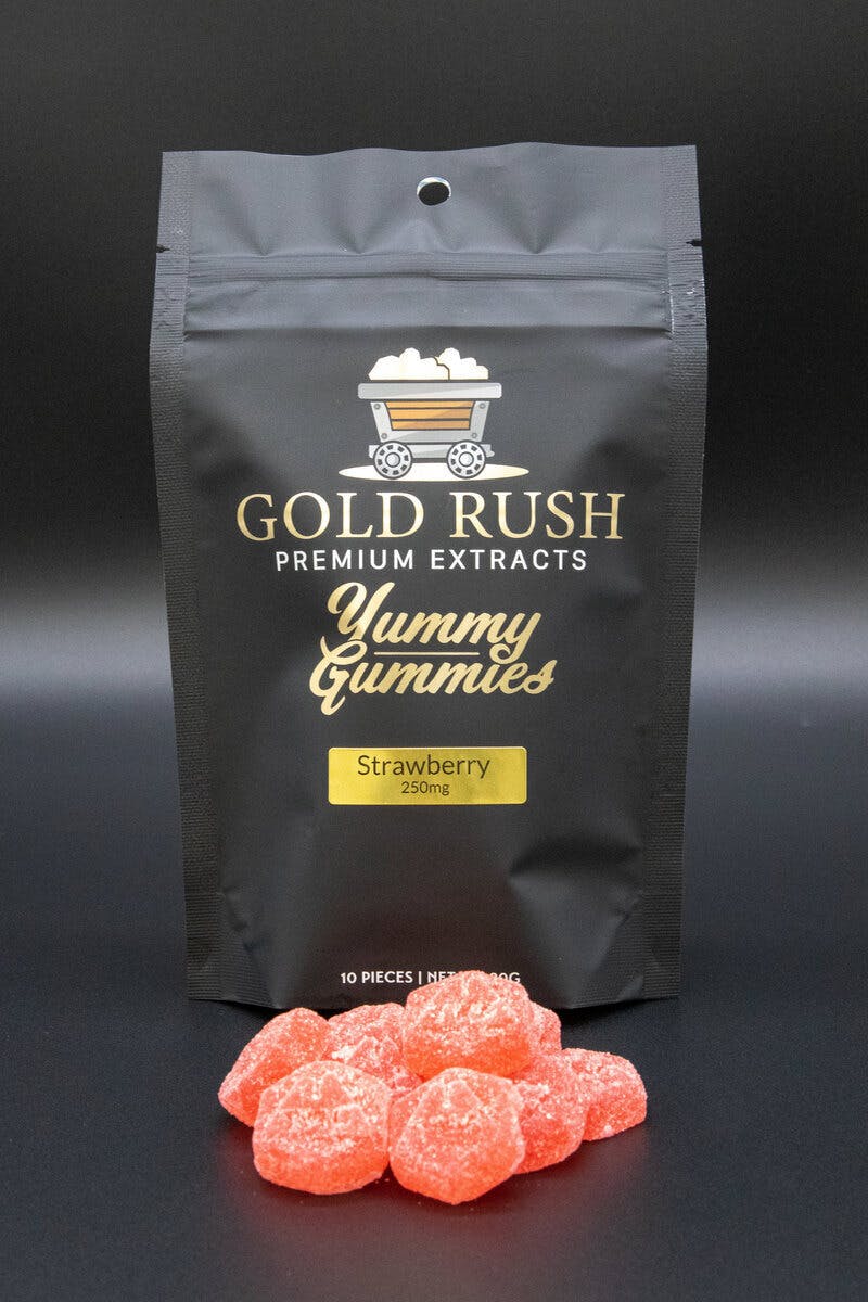 Gold Rush Premium Extracts - Mississippi - Gold Rush Strawberry Yummy Gummies 250mg-10pk - 1