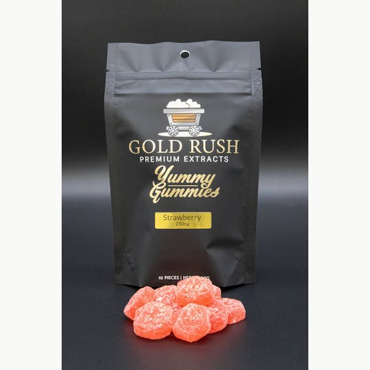 Gold Rush Premium Extracts - Mississippi - Gold Rush Strawberry Yummy Gummies 250mg-10pk - 1