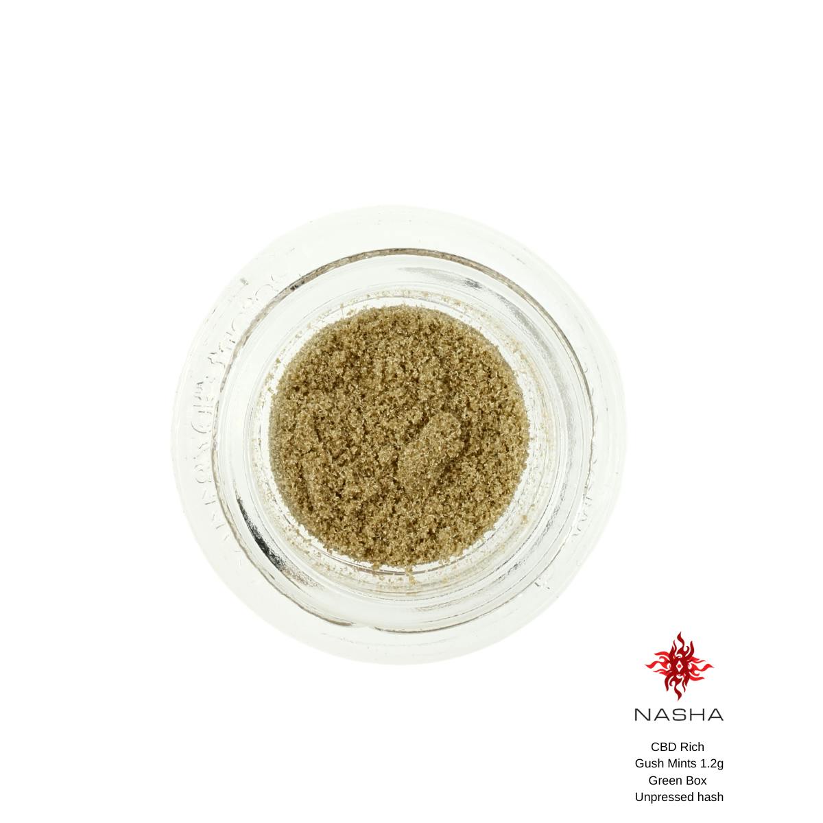 NASHA - CBD Rich Gush Mints 1.2g Green Unpressed Hash - 1