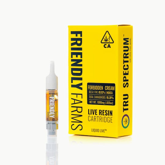 Friendly Brand - Forbidden Cream 1g Live Resin Cartridge - 1