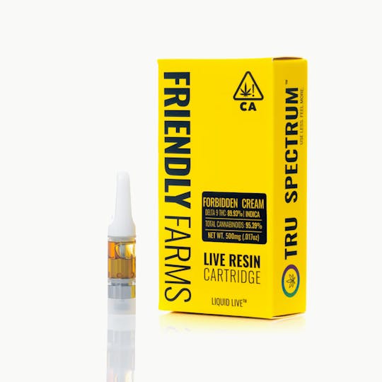 Friendly Brand - Forbidden Cream .5g Live Resin Cartridge - 1