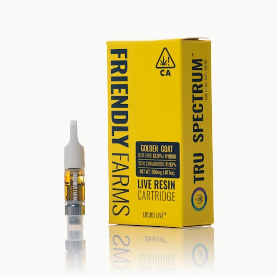 Friendly Brand - Golden Goat .5g Live Resin Cartridge - 1