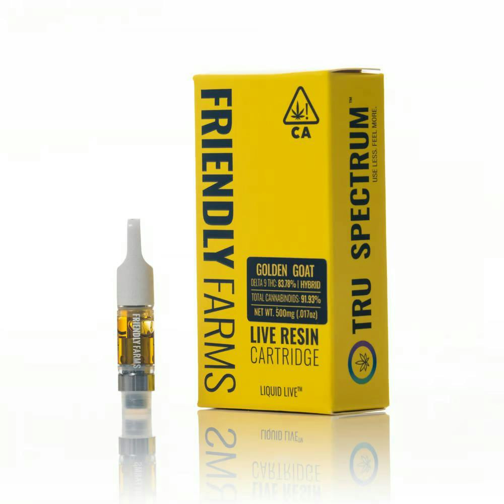 Friendly Brand - Friendly Brand | Golden Goat | Live Resin Cartridge | .5g - 1