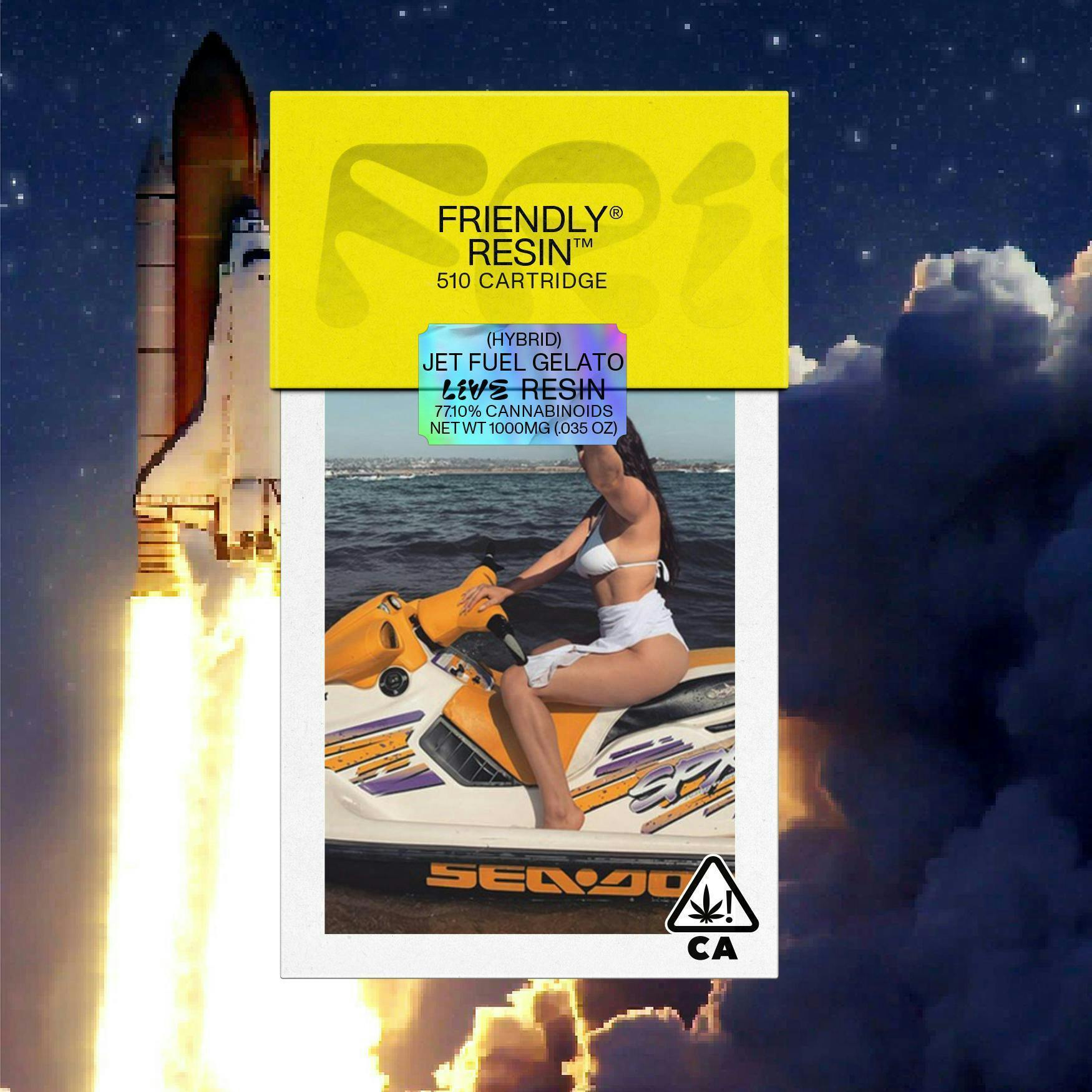 Friendly Brand - Friendly Brand | Jet Fuel Gelato | Live Resin Cartridge | 1g - 1