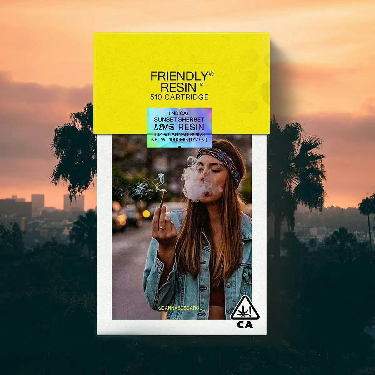 Friendly Brand - Friendly Brand | Sunset Sherbet | Live Resin Cartridge | 1g - 1