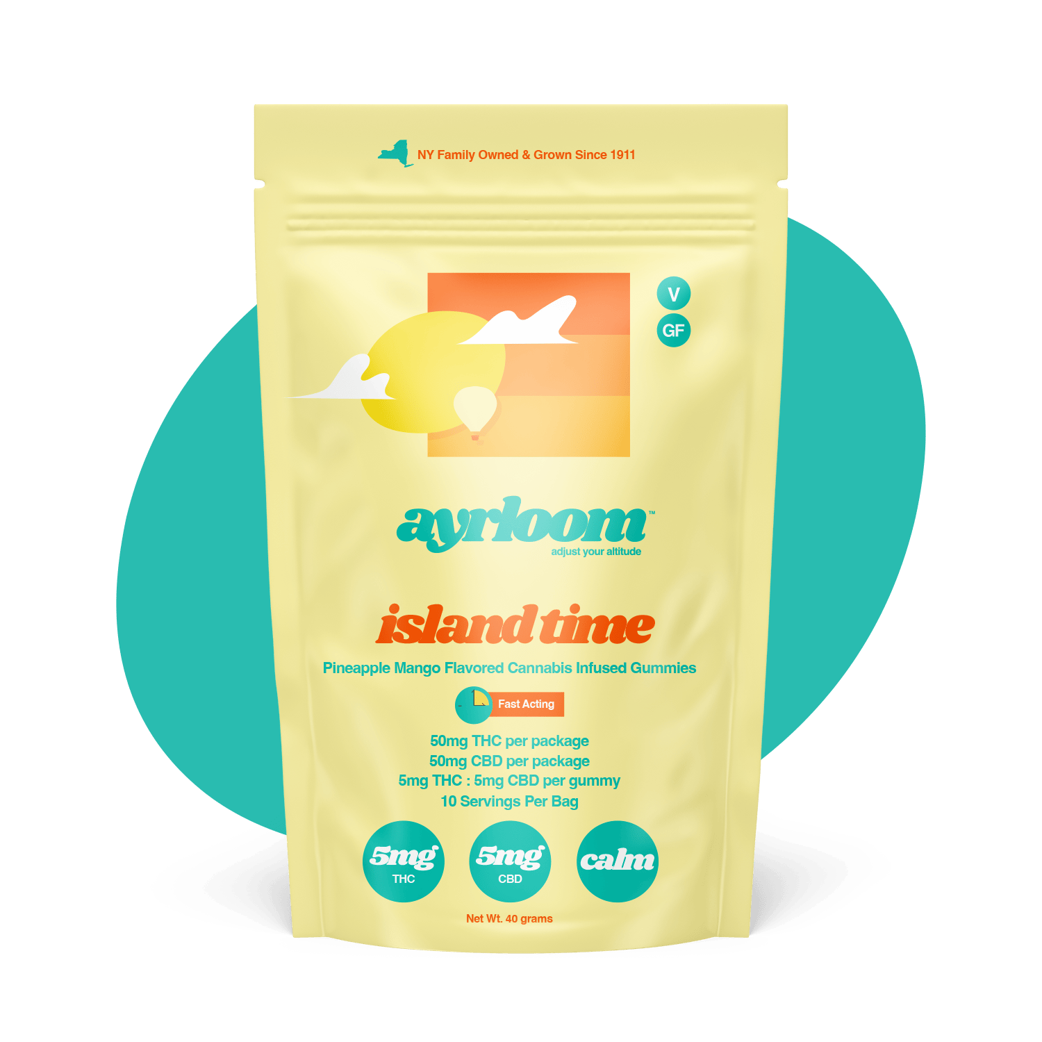ayrloom - ayrloom | Pineapple Mango "Island Time" | 1:1 | 5MG THC : 5MG CBD | 10 Pack - 1