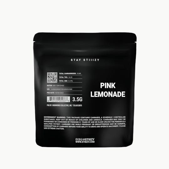 STIIIZY - - PINK LEMONADE - 3.5G Black Label Mylar - 1