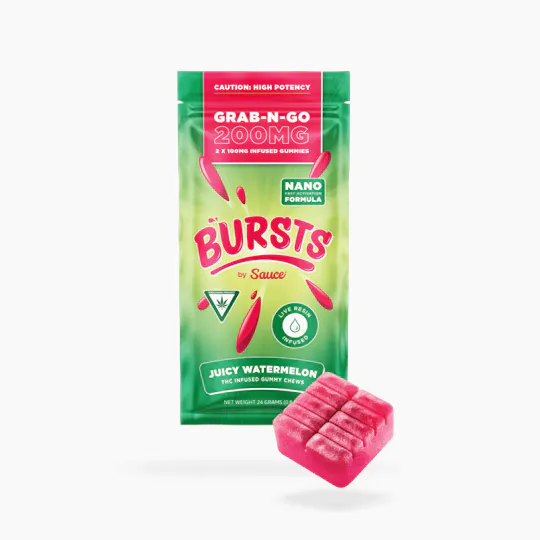 Sauce. - Sauce | Bursts | Juicy Watermelon | Live Resin Gummies | 200mg - 1