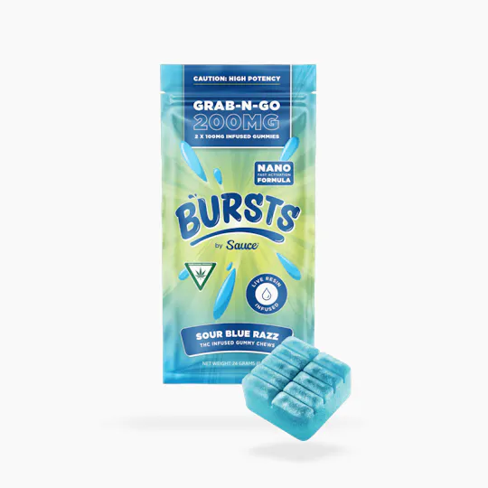 Sauce. - Sauce | Bursts | Sour Blue Razz | Live Resin Gummies | 200mg - 1