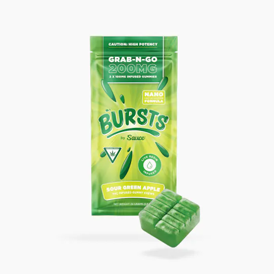 Sauce. - Sauce | Bursts | Sour Green Apple | Live Resin Gummies | 200mg - 1