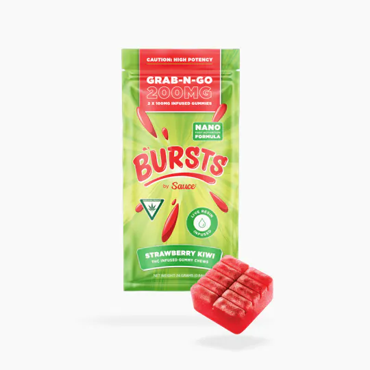 Sauce. - Sauce | Bursts | Strawberry Kiwi | Live Resin Gummies | 200mg - 1