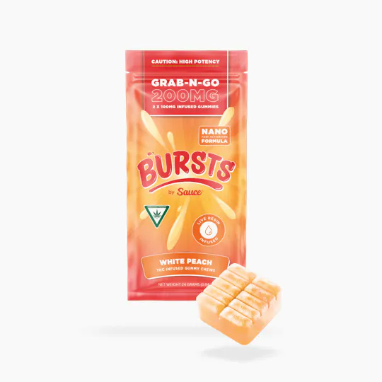 Sauce. - Sauce | Bursts | White Peach | Live Resin Gummies | 200mg - 1