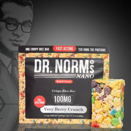 Dr. Norm's - Fast-Acting Nano Very Berry Crunch Rice Bar 100mg - 1