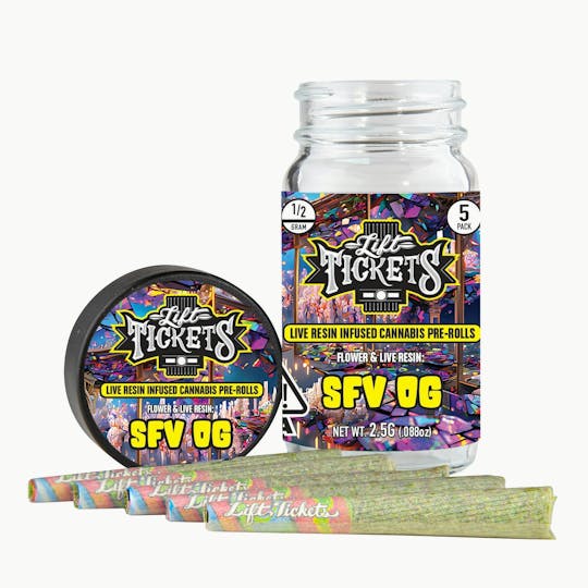 Lift Tickets - SFV OG - Infused Pre-Roll 5-Pack - 1