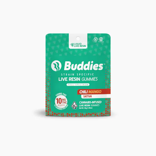 Buddies Brand - Chili Mango Live Resin Gummies | 100mg | 10ct | 10mg/ea - 1