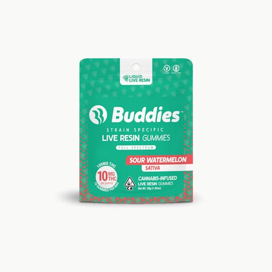 Buddies Brand - Live Resin Gummies Sour Watermelon 10ct (S) - 1