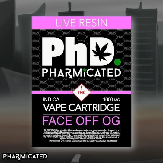 Pharmicated - PhD 510 Thread Resin Vape Cart - Face Off OG (I) - 1