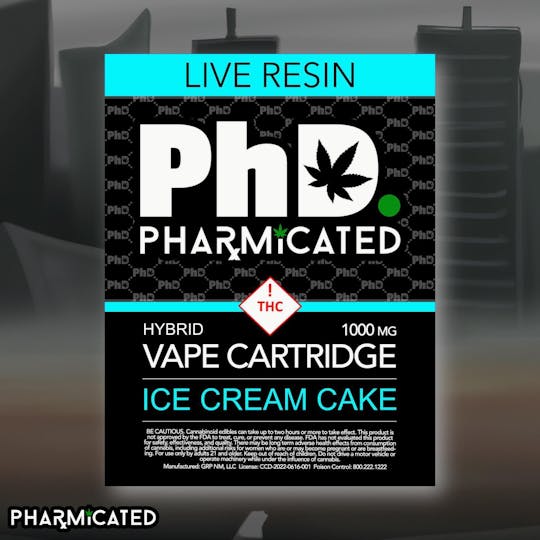 Pharmicated - PhD 510 Thread Resin Vape Cart - Ice Cream Cake (H) - 1
