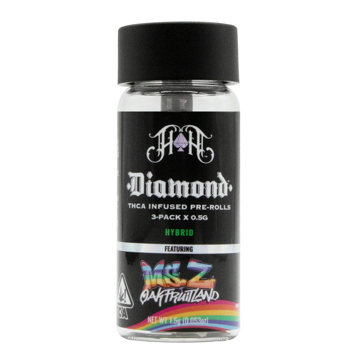 Heavy Hitters - 3-Pack Diamond Infused Pre-Roll: OakFruitland: Ms. Z - 1