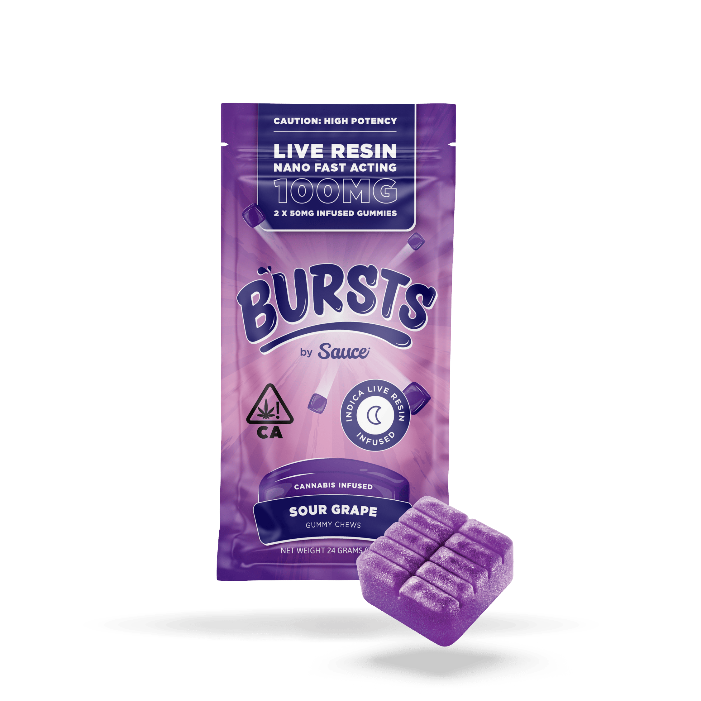 Sauce. - Sauce | Bursts | Sour Grape | Live Resin Gummies | 100mg - 1