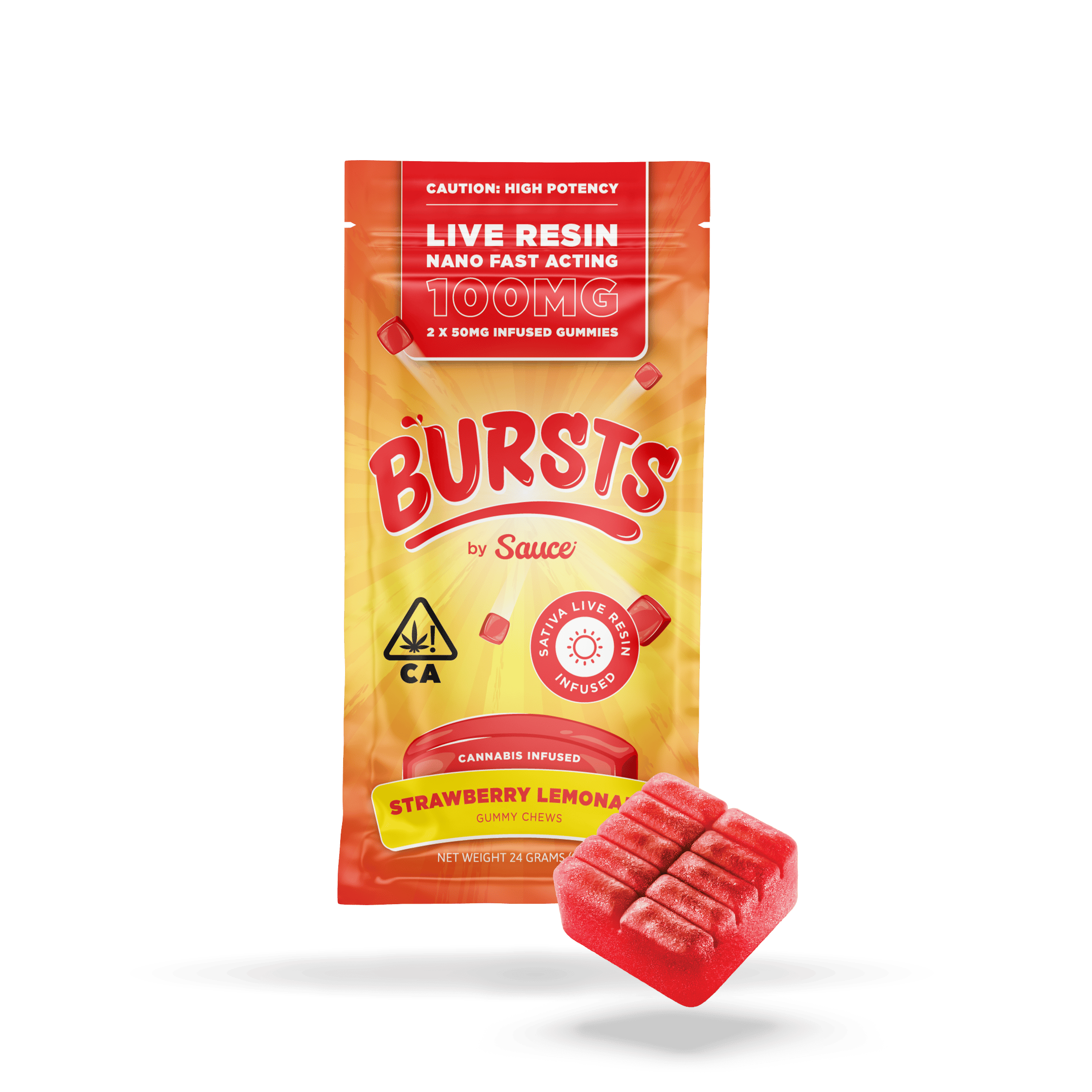 Sauce. - Sauce | Bursts | Strawberry Lemonade | Live Resin Gummies | 100mg - 1