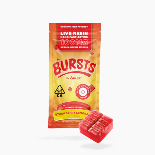 Sauce. - Sauce | Bursts | Strawberry Lemonade | Live Resin Gummies | 100mg - 1