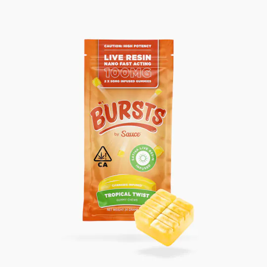 Sauce. - Sauce | Bursts | Tropical Twist | Live Resin Gummies | 100mg - 1