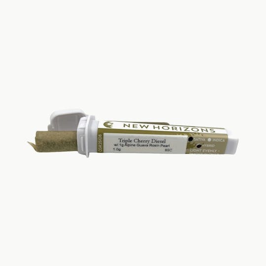 Indico - 1g Triple Cherry Diesel w/.1g Rosin Pearl Pre Roll -New Horizons - 1
