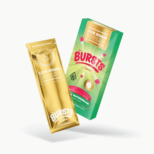 Sauce. - Sauce Bursts - Juicy Watermelon - 100MG Live Rosin Edibles (CA) - 1