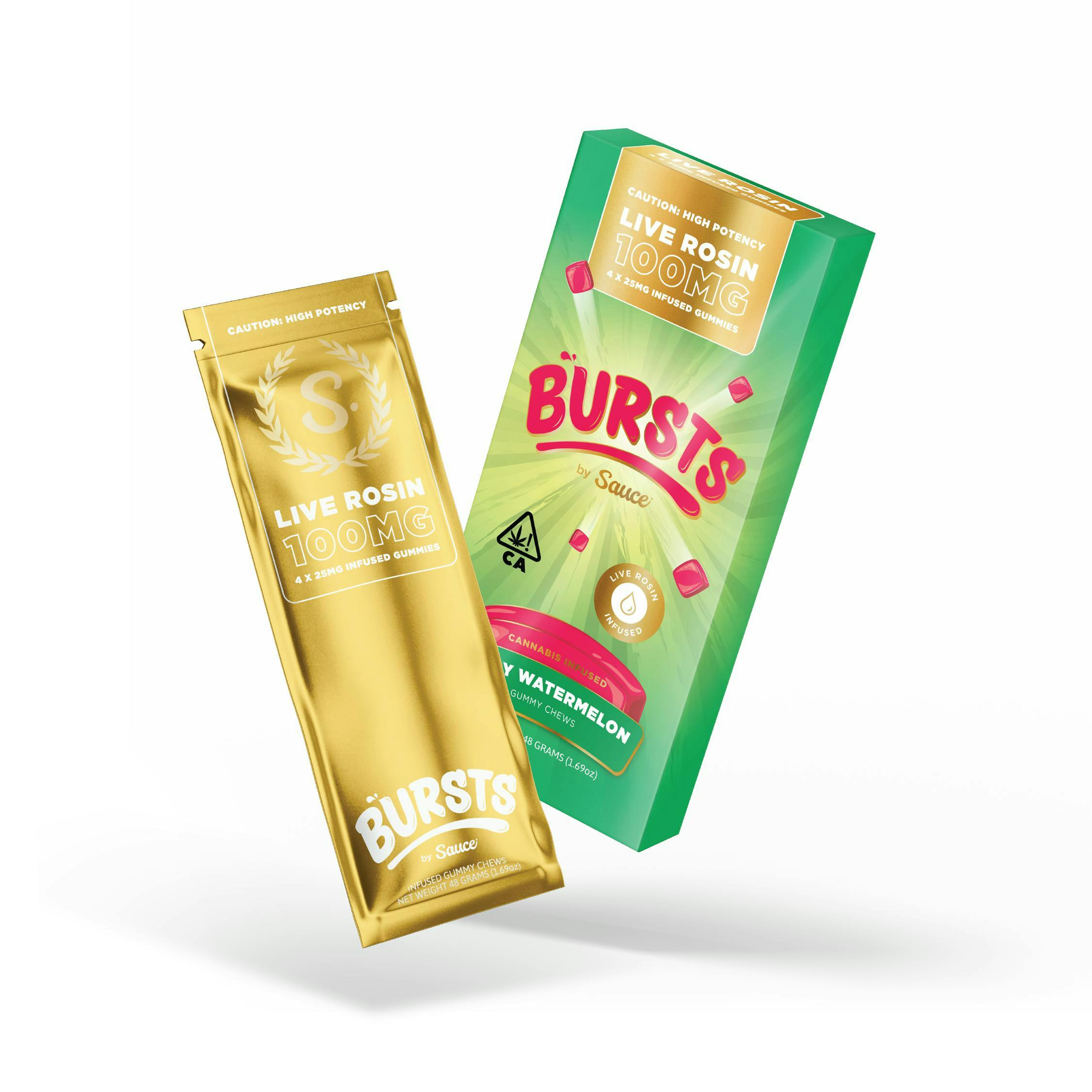 Sauce. - Sauce | Bursts | Juicy Watermelon | Live Rosin Gummies | 100mg - 1