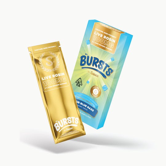 Sauce. - Sauce Bursts - Sour Blue Razz - 100MG Live Rosin Edibles (CA) - 1