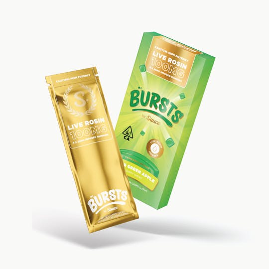 Sauce. - Sauce Bursts - Sour Green Bursts - 100MG Live Rosin Edibles (CA) - 1