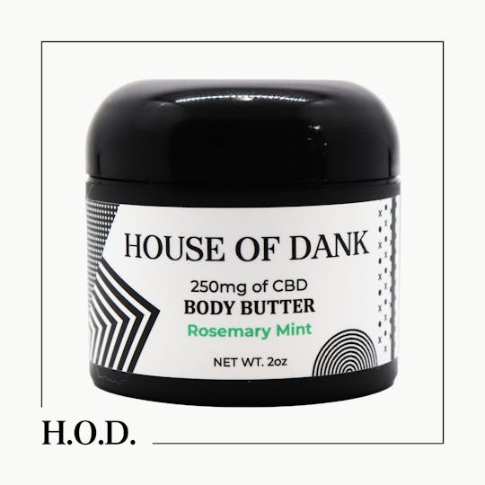 HOUSE OF DANK - H.O.D. CBD Rosemary Mint Body Butter 250mg - 1