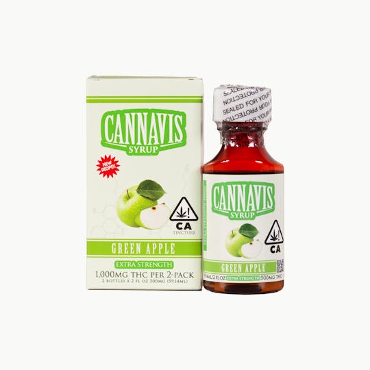 Cannavis - 1,000MG Green Apple Syrup Tincture Box (2pk) - 1
