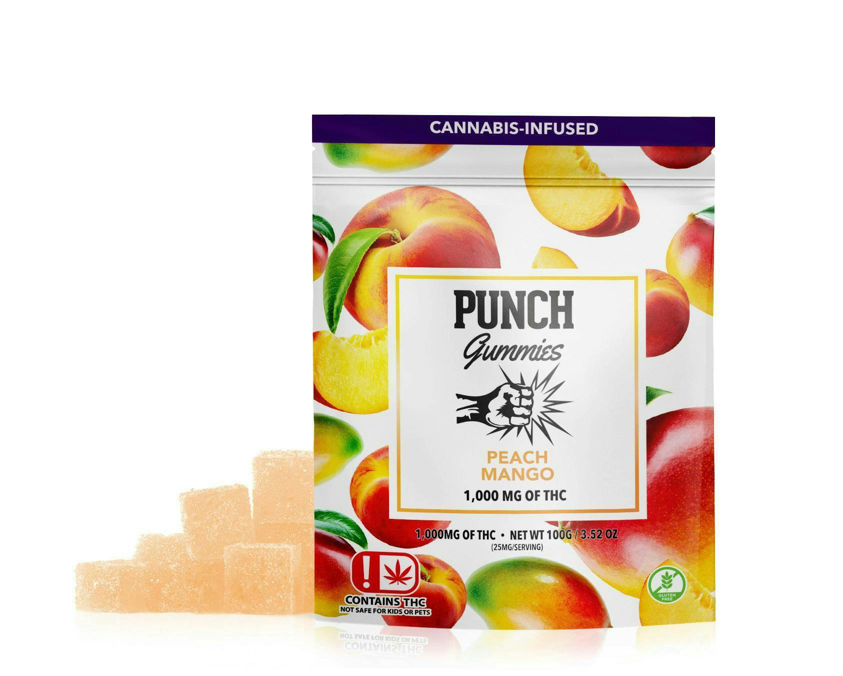 Punch Edibles & Extracts - Peach Mango Extreme Gummies 1,000 (OK) - 1