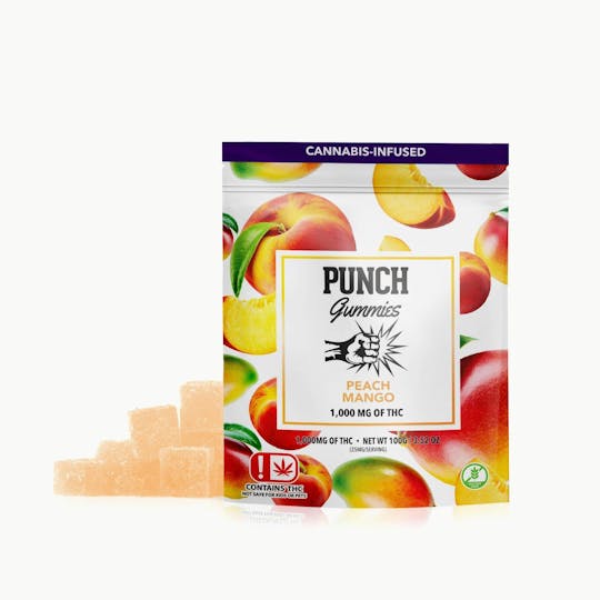Punch Edibles & Extracts - Peach Mango Extreme Gummies 1,000 (OK) - 1