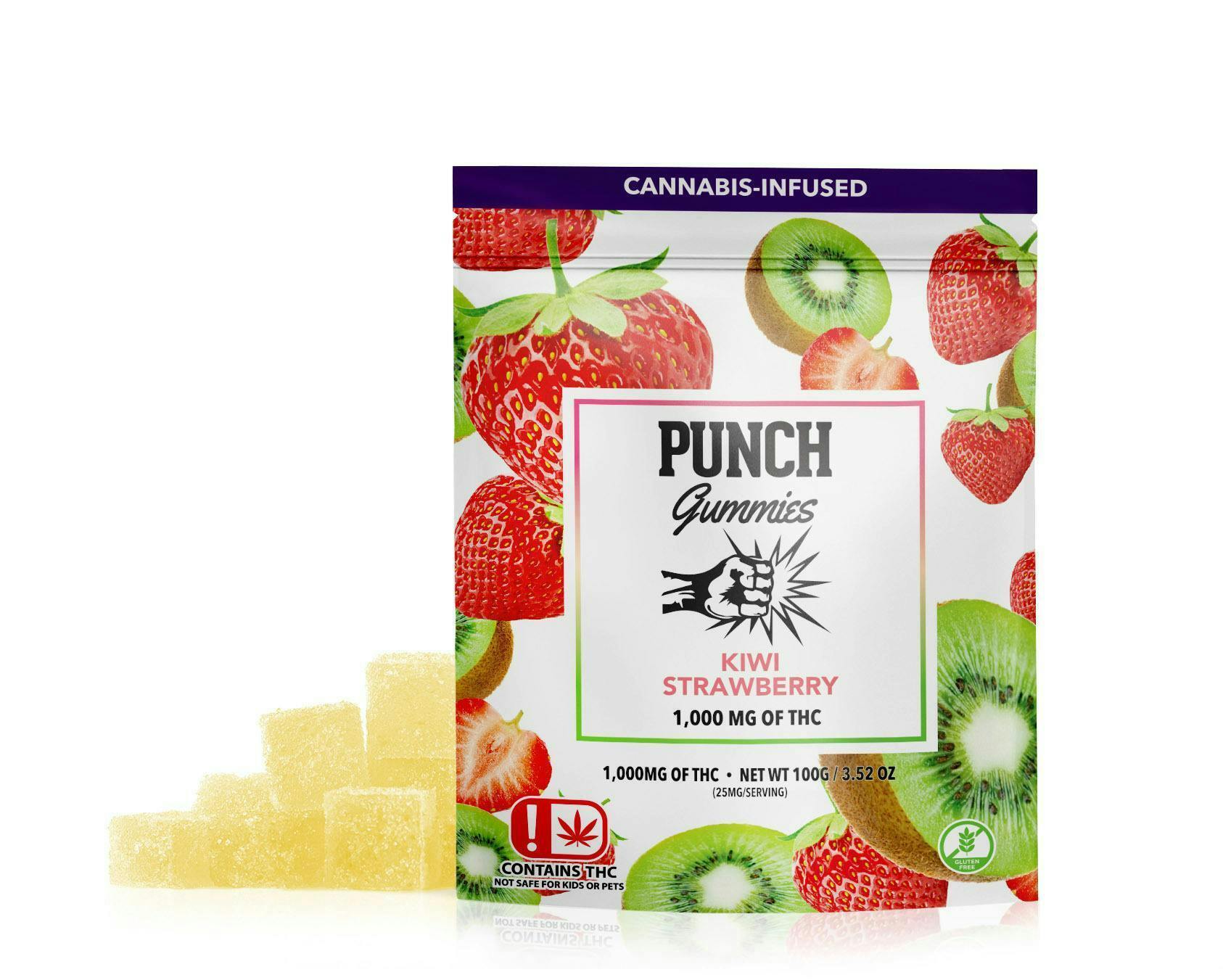 Punch Edibles & Extracts - Kiwi Strawberry Extreme Gummies 1,000mg (OK) - 1