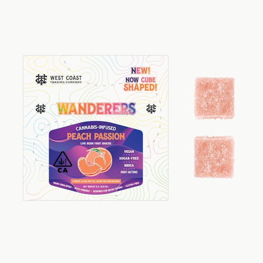 West Coast Trading Company - Wanderers Sugar-Free Vegan Gummies | Peach Passion | 2ct - 1